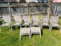 9-piece patio set (table, 6 chairs, 2 foot rests)