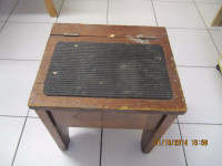 Vintage Solid Wood Shoe Shine Box with accessories Circa 1960s