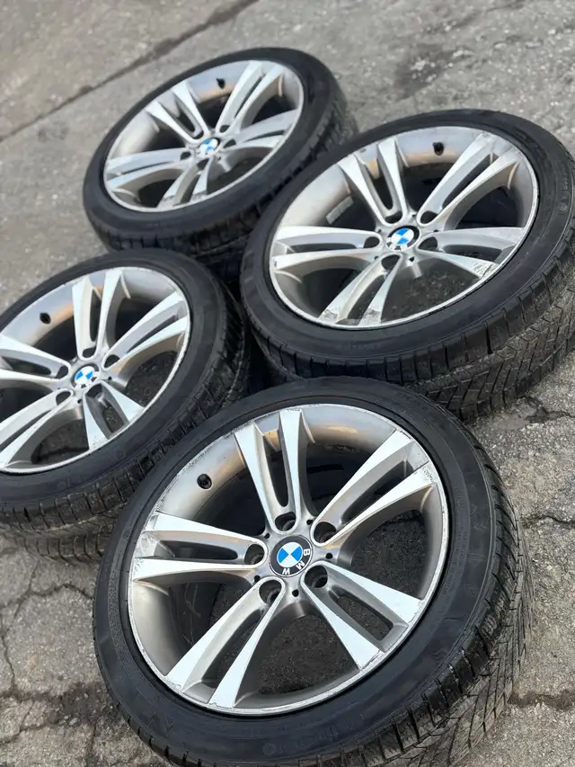 OEM 18"BMW(5x120)+225/45/R18 Conti snows–4/3 Series/X1/Countryma in Tires & Rims in Oakville / Halton Region - Image 2