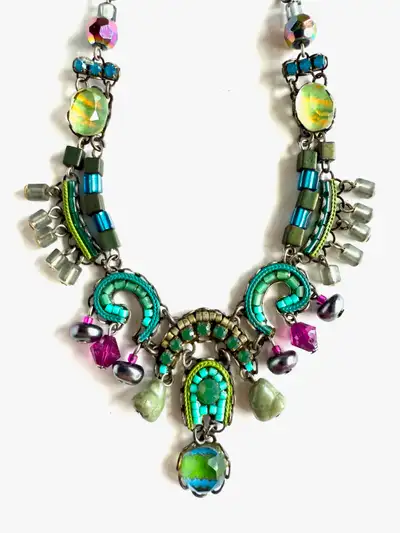 Ayala Bar Vintage Handmade Beaded Necklace, View more