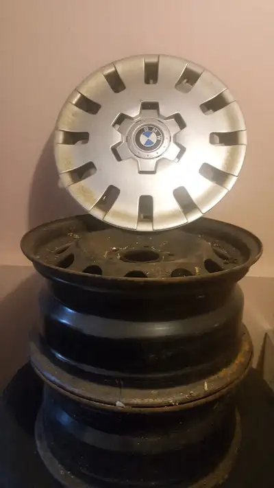 Set of 16" steel rims. Used on 3 series e46, will fit other. Wheel covers sold. Asking $100. Set of...