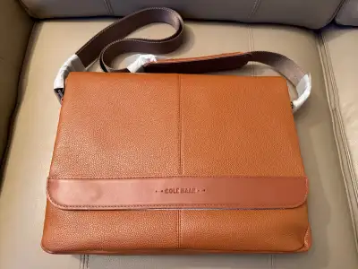 Cole Haan Triboro Messenger Bag Tan Leather NEW, View more