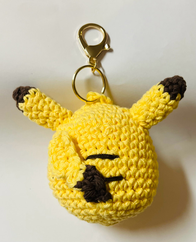 Handmade Crochet 4” Pikachu Keychain in Toys & Games in Guelph - Image 3