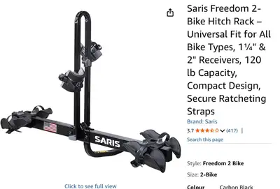 Saris Freedom 2-Bike Hitch Rack, View more