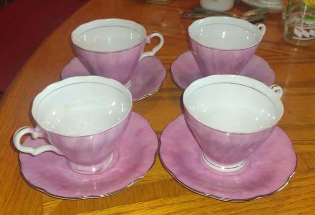 Four Vintage Pink Tea Cups & Saucers Made in Japan in Other in Saint John