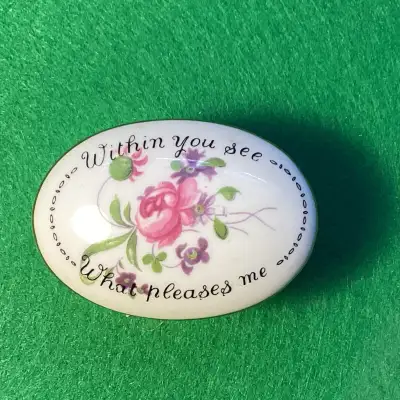 Oval bone china container, View more