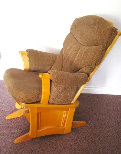 "Solid Maple Rocking Chair - Glider Movement" Measures 36 inch high - 30 inch wide and 0 inches dept...