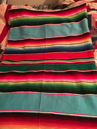 Mexican rainbow blanket throw, 58”x90”