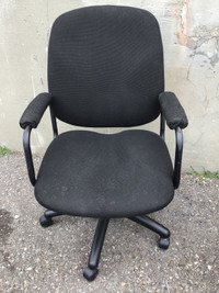 Office Arm Chair , Black, on casters