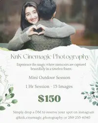 **OFFERING 50% off** Outdoor photography KnK CineMagic