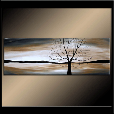 Gentle Earth 46”x16” Original Fine Art Landscape Tree Painting, View more