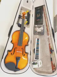New Violin, 4/4. 3/4,1/2,1/4, with tuner,case,bow,shoulder rest