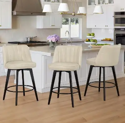New in Box Beige Bar Stools Set of 2, View more