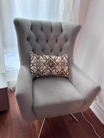 Velvet Tufted Accent Chair, View more