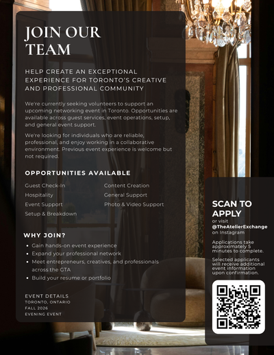 Volunteers Wanted for Toronto Networking Event | Oct. 3, View more