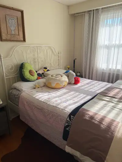 White Metal Queen Bed Frame – Excellent Condition, View more
