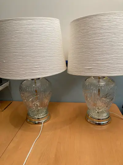 Pair Crystal Toptable Lamps, View more