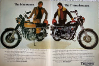 1973 Triumph Trident Vs Honda 750 Sandcast  XLarge Original Ad 