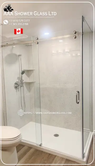 Custom Shower Glass with sliding door., View more