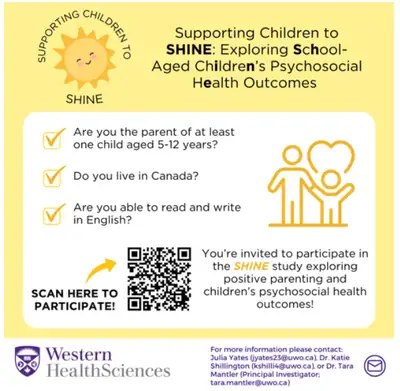 Calling all parents of children aged 5-12 years! Western University Researchers are conducting a stu...