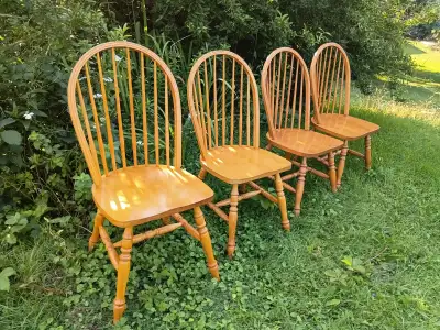 Four Bowback Dining Chairs, View more