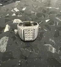 18k diamond gold ring mirror finish / bague en diamants 18k or 