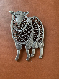 Big vintage sheep brooch