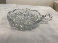 Vintage Crystal Pinwheel & Fan Pattern Napkin Dish/Ash Tray