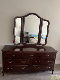Cherry Wood Dresser and Chest of Drawers  Set