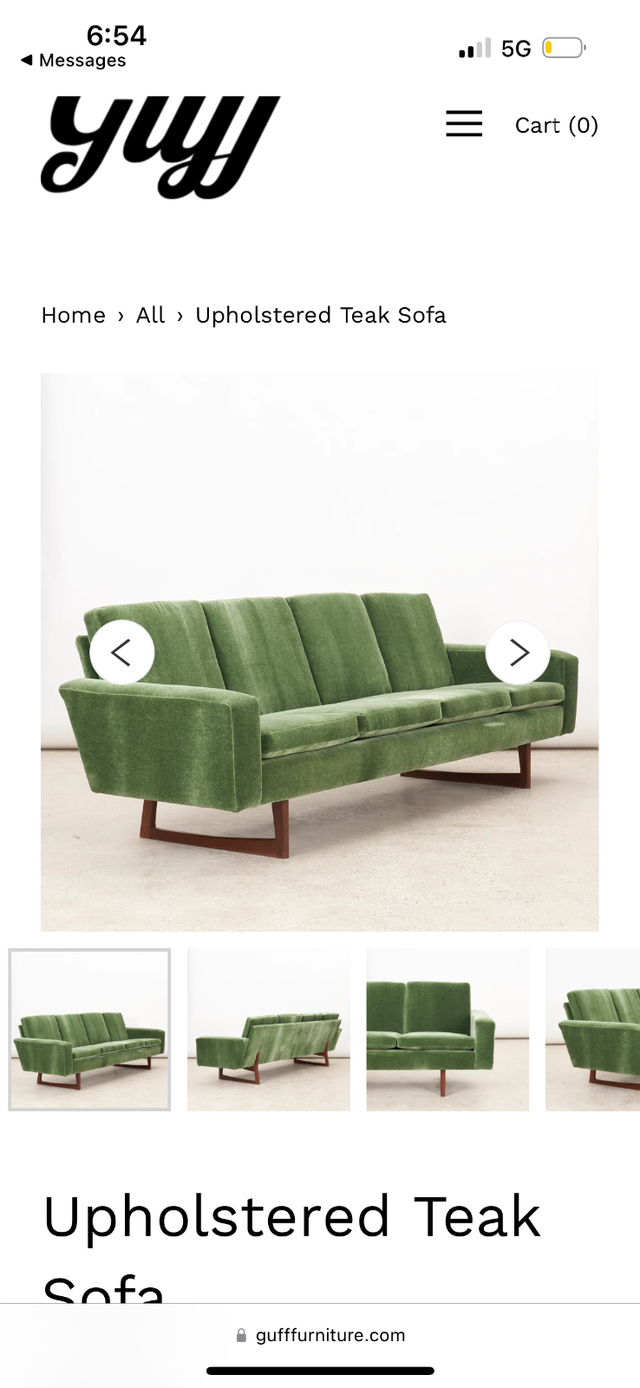 Upholstered Teak Sofa in Couches & Futons in City of Toronto - Image 5