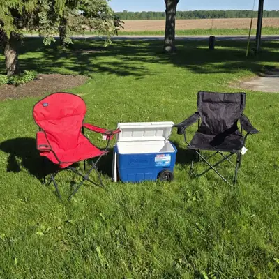 2 Camping Chairs & Rolling Cooler, View more