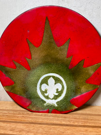 Vintage Canada Enamel Plate Scout