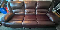 Genuine Leather Reclining Sofa in excellent / like new condition