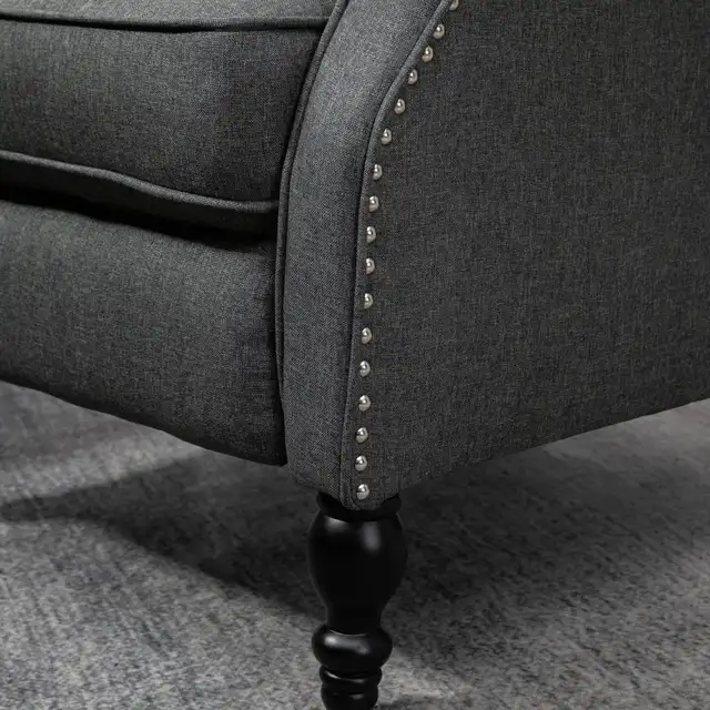 Wingback Reclining Chair with Footrest, Button Tufted Recliner C in Chairs & Recliners in Markham / York Region - Image 10