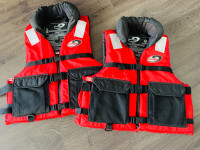 2 adult pfd life jackets - large and XXlarge