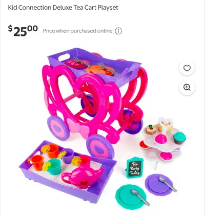 This Kid Connection Deluxe Tea Cart Playset is ready for your little one's next tea party! This play...
