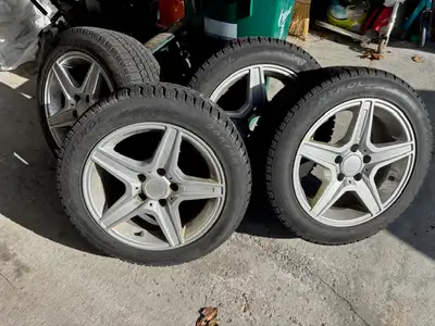 Pirelli Ice Control Winter tires mounted on mag wheels. Fitted a Mercedes-Benz B Model. Size 205/55...