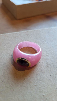 Vintage ring with cabochon - ruby colour