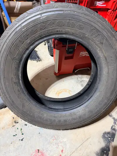4 Firestone Destination LE2 tires in great condition. 7/32 tread, evenly worn