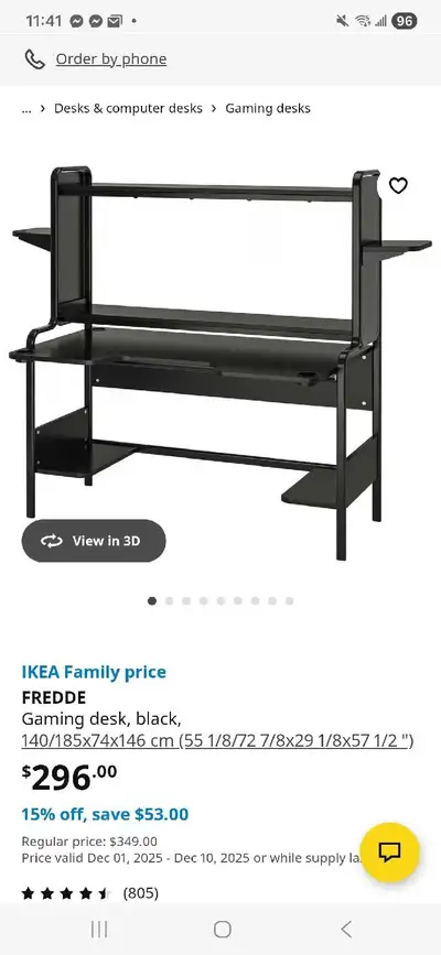 ikea fredde gaming desk, View more