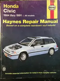 Haynes manuel d’entretien et réparations Honda Civic 84’-91’