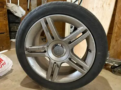 17" rims from my Audi A4. I sold the car, these are my extra set of rims and tires. Come with 235/45...