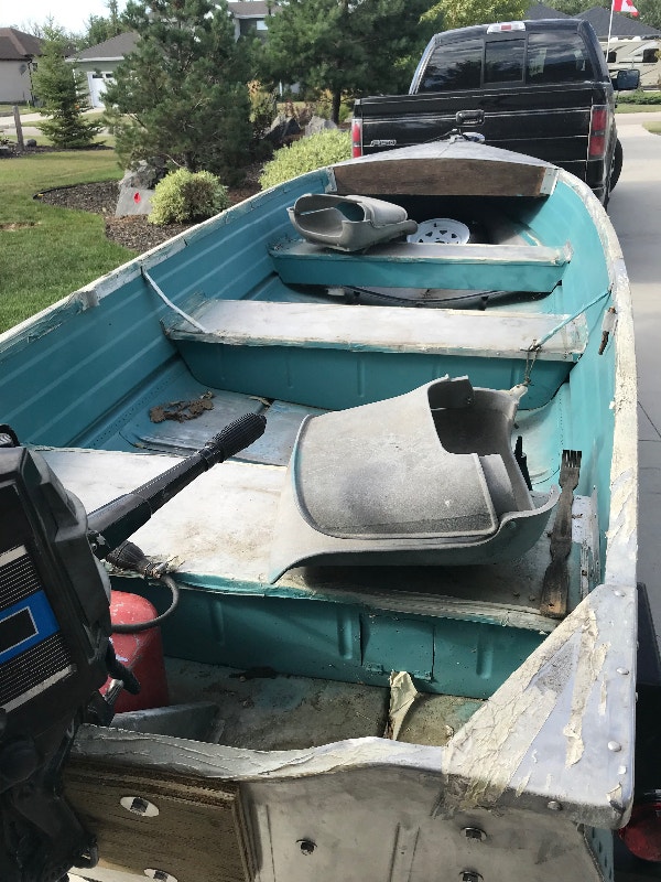 14’ aluminum boat, trailer and motor for sale Powerboats & Motorboats Winnipeg Kijiji