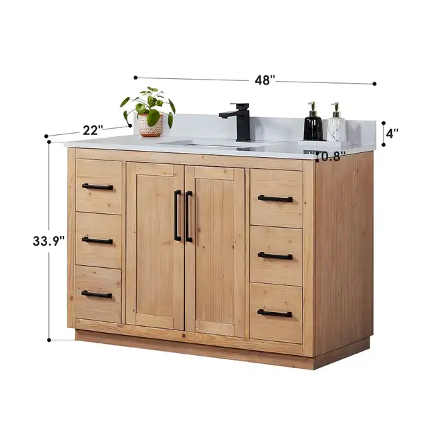 BRAND NEW 48” W Bath Vanity  with White Engineered Stone Top in Cabinets & Countertops in Oakville / Halton Region - Image 4