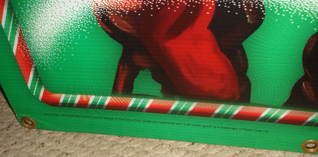 Vintage Coca Cola Corrugated Plastic Wall Sign Santa Claus Xmas in Arts & Collectibles in Oshawa / Durham Region - Image 2