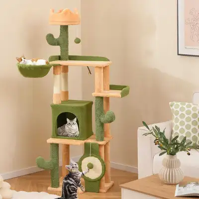 New Cactus Cat Tree, 63 Inch Multi-Level Tall Cat Tower, View more