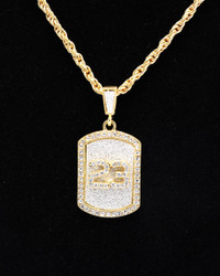 23 jordan 30" Byzantine Chain W/ Crystal Pendant