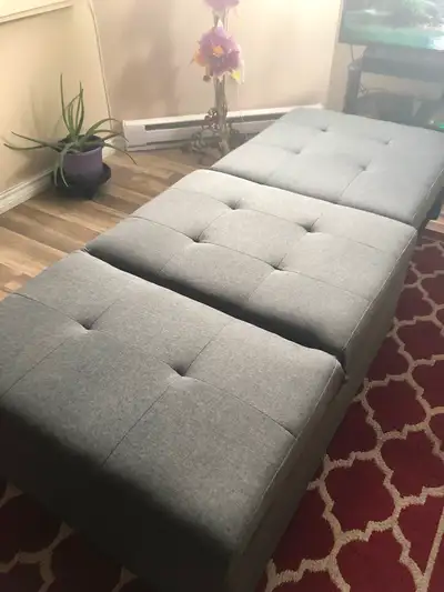 Divan lit multi fonction à vendre avec Matelats en mousse 75 1/2 po x 31 1/2 po Gris souris en parfa...