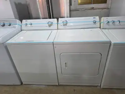 DIRECT DRIVE Inglis 27" White Top-Load Washer & Front-Load Dryer, View more