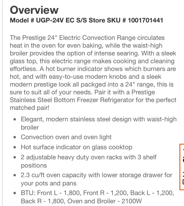 Free-Standing Electric Range with Convection Oven in Stoves, Ovens & Ranges in Markham / York Region - Image 7